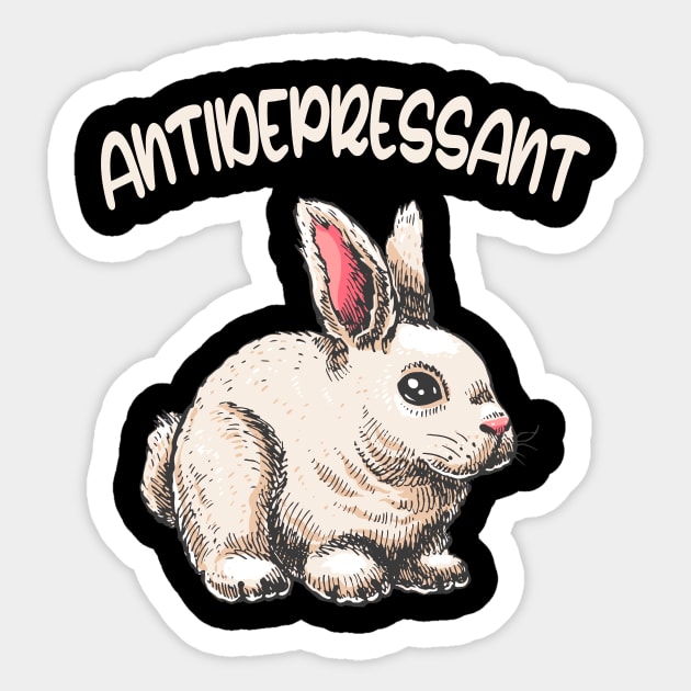 Cute Bunny Antidepressant Pet Gift Sticker by Foxxy Merch